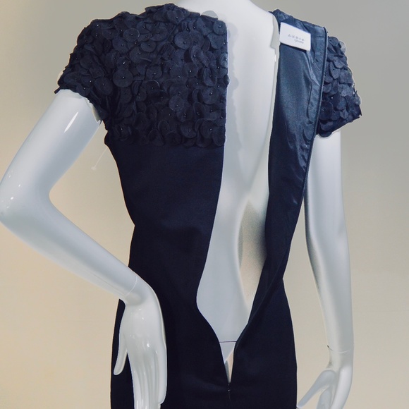 Akris Punto Black Beaded Appliqué Cocktail Dress  Size  6– Switzerland 🇨🇭 - Picture 7 of 16